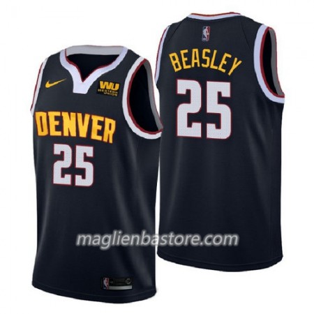 Maglia NBA Denver Nuggets Malik Beasley 25 2018-2019 Nike Navy Swingman - Uomo